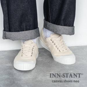 スニーカー メンズ 白 靴 シューズ ローカット キャンバス カジュアル レースアップ ホワイト 軽量 INN-STANT canvas shoes neo 8915