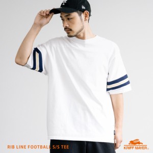 Tシャツ 半袖 リブライン メンズ レディース カットソー オーバーサイズ クルーネック カジュアル KRIFF MAYER 2355803 13483