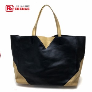 セリーヌ CELINE カバ ツートン バイカラー トートバッグ レザー グレー系×ネイビー系 トートバッグ 売上半額