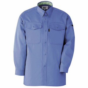 ミドリ安全 抗菌防臭男女兼用長袖シャツ GS2313 上 ブルー 作業着 作業服