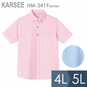KARSEE カーシー ケアユニフォーム 男女共用 半袖ニットシャツ HM-2419 2カラー 4L・5L