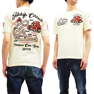 テッドマン Tシャツ TDSS-491 TEDMAN Teddys Circuit カーレース柄 エフ商会 メンズ 半袖tee オフ白 新品