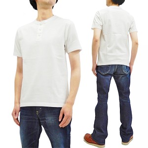 バーンズ アウトフィッターズ BR-8146 ヘンリーネック Tシャツ Barns メンズ 無地 半袖tee 11オフ白 新品