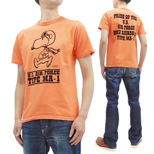 バズリクソンズ スヌーピー Tシャツ BR78895 Buzz Rickson x ピーナッツ メンズ ミリタリー 半袖tee オレンジ 新品