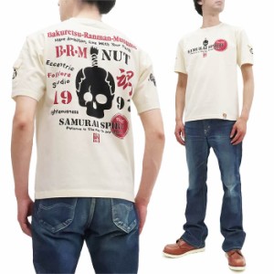 爆烈爛漫娘 Tシャツ RMT-318 サムライスピリット ドクロ侍 エフ商会 メンズ 和柄 半袖tee オフ白 新品