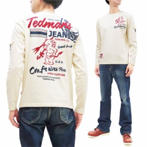 テッドマン 長袖Tシャツ TDLS-351 TEDMAN ラッキーデビル TEDMANS JEANS エフ商会 メンズ ロンtee オフホワイト 新品