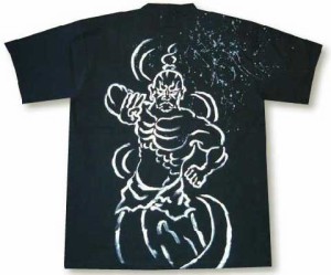 マチルディ 手描きTシャツ 和柄 金剛力士像 メンズ 半袖tee 黒 新品