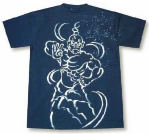 マチルディ 手描きTシャツ 和柄 金剛力士像 メンズ 半袖tee 紺 新品