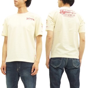 テッドマン 3ポケット Tシャツ TDSS-470 TEDMAN エフ商会 メンズ 半袖tee オフ白×レッド 新品