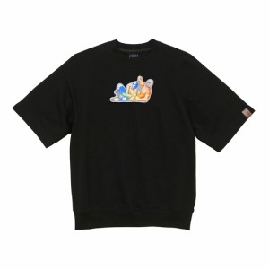 【...andMeat.】アンドミート メンズ/半袖/Tシャツ ルチャリブレ マスクマン ラメ/Tシャツ 焼印/袖タグ付き リブ付き ヘビーウェイトT 杢