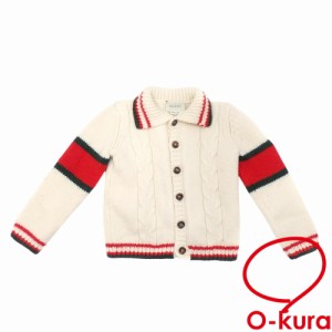 中古 グッチ カーディガン キッズ 長袖 ウール クリーム サイズ36ｍ 512501 X1578 ニット 子供服 男の子 女の子 チルドレンズ