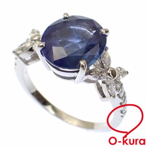 【美品】大粒サファイア　ダイヤモンド　3.97ct　0.21ct　プラチナ地金素材Pt850