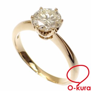 中古 ダイヤモンド リング レディース K18YG 14号 1.050ct 3.8g 指輪 750 18金