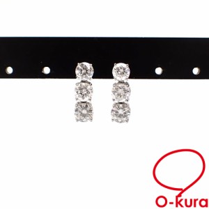 中古 ダイヤモンド ピアス レディース Pt900 1.003ct/0.997ct 2.3g