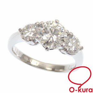 中古 ダイヤモンド リング レディース Pt900 11.5号 1.039ct/0.831ct 5.6g プラチナ 指輪 1