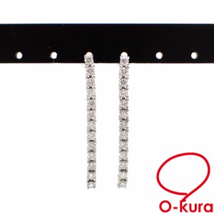 中古 ダイヤモンド ピアス レディース K18WG 0.40ct/0.40ct 3.0g 750 18金