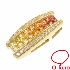 中古 サファイア ダイヤモンド ペンダントトップ レディース K18YG S1.00ct/D0.12ct 2.3g 18金 イエローゴールド 750 ペンダントヘッド 