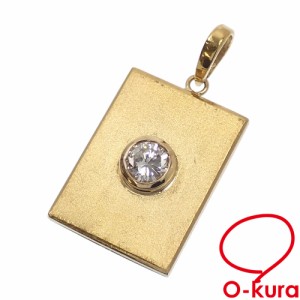 中古 ダイヤモンド ペンダントトップ レディース K24YG 0.39ct 7.5g 24金 純金 イエローゴールド 750