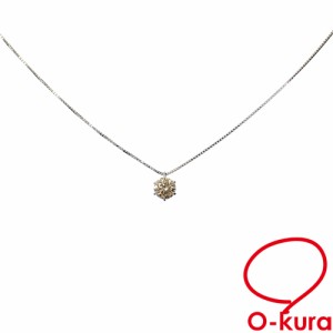 中古 ダイヤモンド ネックレス レディース K18WG 1.012ct 3.0g 750 18金 ホワイトゴールド 一粒