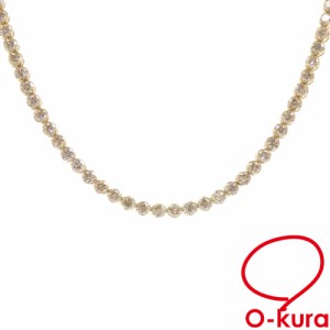 中古 ダイヤモンド テニス ネックレス レディース K18YG 22.25ct 18.7g 18金 イエローゴールド