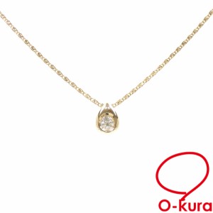 中古 ダイヤモンド ネックレス レディース K18YG 0.21ct 2.9g 18金 イエローゴールド