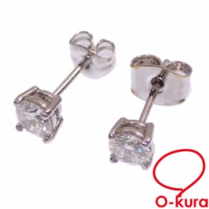 中古 ダイヤモンド ピアス レディース Pt900/Pt850 0.30ct/0.30ct 1.1g プラチナ