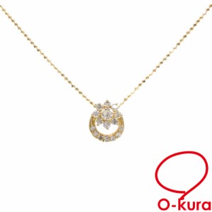 中古 ダイヤモンド ネックレス レディース K18YG 0.51ct 4.4g 18金 イエローゴールド