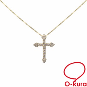 中古 ダイヤモンド クロスモチーフ ネックレス レディース K18YG 0.60ct 6.5g 750 18金 イエローゴールド