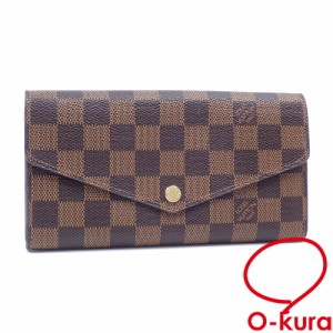 中古 ルイ・ヴィトン 二つ折り 長財布 ダミエエベヌ ポルトフォイユ・サラ レディース N63209