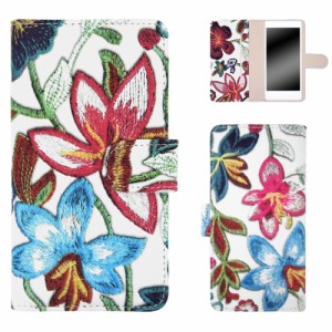 iPhone6　ケース スマホケース 手帳型 オーダー フラワー刺繍プリント 花 スマホカバー