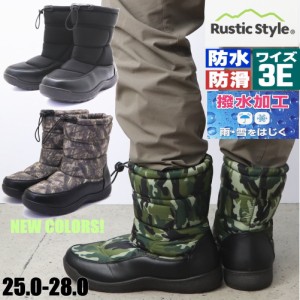 メンズ 防水 防滑 スノーブーツ ウインターブーツ ナイロンブーツ ワイズ3E   Rustic style ラスティックスタイル 登山 アウトドア キャ