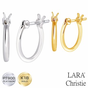 ララクリスティー フープ ピアス レディース プラチナ PT900 ゴールド K18YG プティ コレクション le56-0001 LARA Christie  レディース 