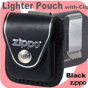 父の日：ZIPPO ジッポー純正革ケース・クリップタイプ黒