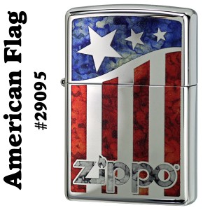 zippo ジッポーライター   American flag #29095 high polish chrome ヤマトメール便対応 