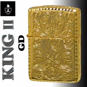 zippo ジッポー アーマー KING II  キング2   5面加工 アラベスク GD ゴールド 金チャンバー仕様  送料無料  ヤマトメール便対応 