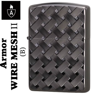 zippo ジッポーライター アーマー両面ダイヤカット WIRE MESH II  B   ブラックニッケル ヤマトメール便対応 