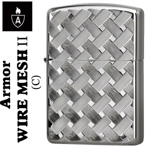 zippo ジッポーライター アーマー両面ダイヤカット WIRE MESH II  C   ホワイトニッケル ヤマトメール便対応 