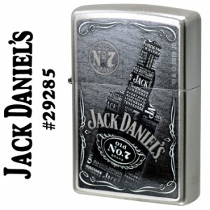 父の日：zippo ジッポーライター Jack Daniels ジャックダニエル Old No.7 29285 サテンクローム ヤマトメール便対応 