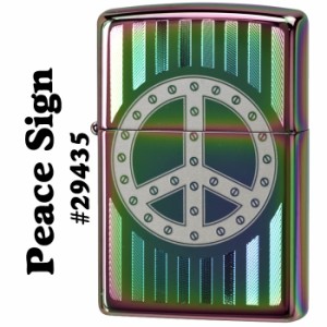 父の日：zippo ジッポーライター Peace Sign  ピースサイン  Rivet スペクトラム 29435 ヤマトメール便対応 