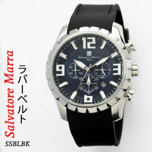 腕時計メンズ  Salvatore Marra  サルバトーレマーラ  10気圧防水  クロノグラフ  ラバーベルト SM22111-SSBLBK   送料無料