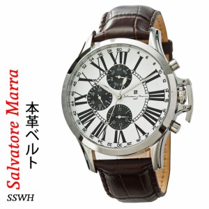 腕時計メンズ  Salvatore Marra  サルバトーレマーラ　カレンダー 24時間計 マルチファンクション  SM23101-SSWH  送料無料