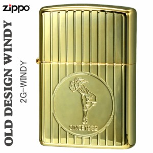 父の日：zippo ジッポー OLD DESSIGN オールドデザイン ウィンディ ガール 金メッキ シンプル オイルライター プレゼント ヤマトメール便