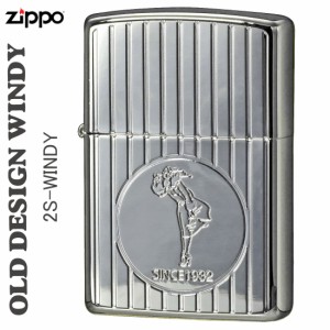 父の日：zippo ジッポー OLD DESSIGN オールドデザイン ウィンディ ガール 銀メッキ シンプル オイルライター プレゼント  ヤマトメール
