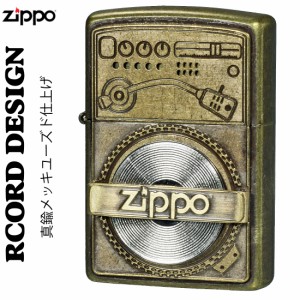 zippo ユーズドフィニッシュレコードデザイン 真鍮メッキ ユーズド仕上げ メタルプレート貼り 送料無料  ヤマトメール便対応 