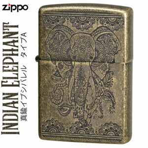 父の日：zippo  ジッポーライター インディアン  エレファント A    真鍮イブシバレル 送料無料  ヤマトメール便対応 