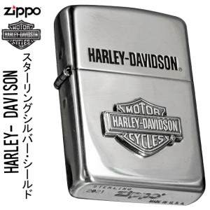 父の日：zippo ジッポーライター ハーレーダビットソン  スターリングシルバー バー＆シールド 送料無料