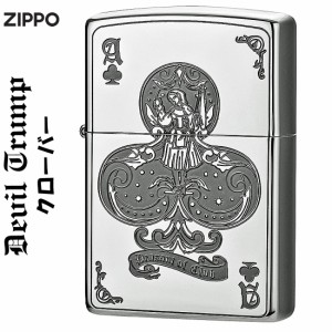 父の日：zippo ジッポーライター デビル　DEUIL　トランプ　クローバー　エース　ニッケル　エッチング　DVLT-C 送料無料 ヤマトメール便