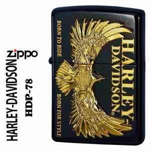 父の日：zippo ハーレーダビッドソン　ブラックイオン＋ゴールドメッキ　ゴールドメタル貼り 2022モデル HDP-78  送料無料 ヤマトメール