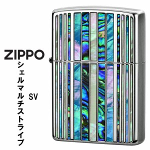 zippo  ジッポーライター シェルマルチ　ストライプ　SV　シルバーメッキ　天然貝貼り　SHELL-MS-SV  送料無料 ヤマトメール便対応 