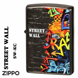 zippo ジッポー ストリート　ウォール　黒ニッケルバレル　インクジェット印刷　エッチング　SW-KC  送料無料   ヤマトメール便対応 